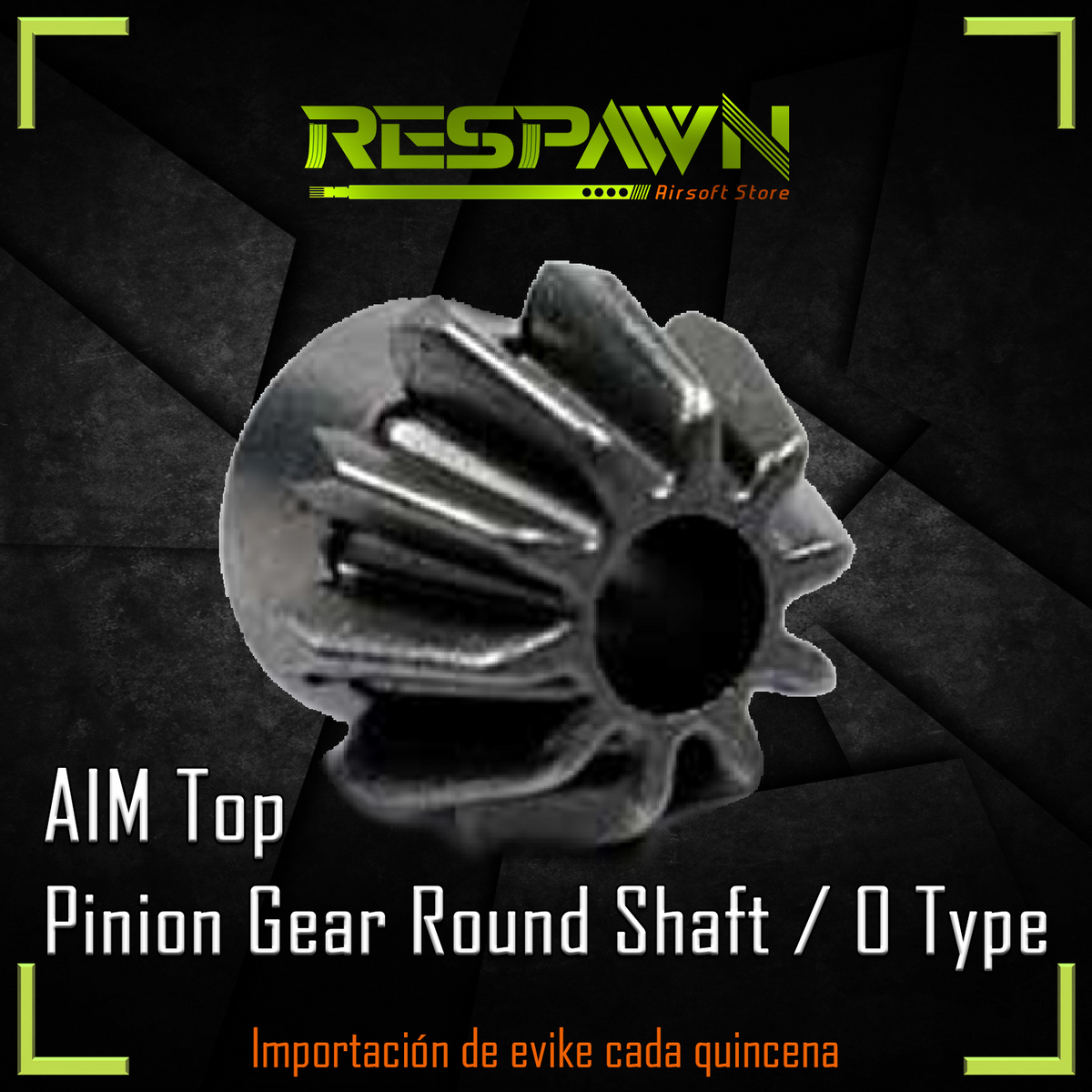 Pinion AIM Top CNC Steel Motor Gear for Airsoft AEG (Round Shaft / O T Respawn
